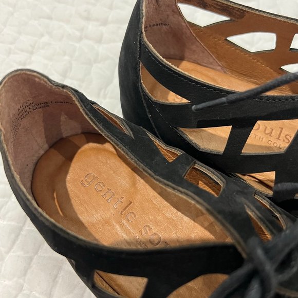 KENNETH COLE x Gentle Souls Black Lace-Up Sandals - Size 7 - NEW! - Picture 4 of 9